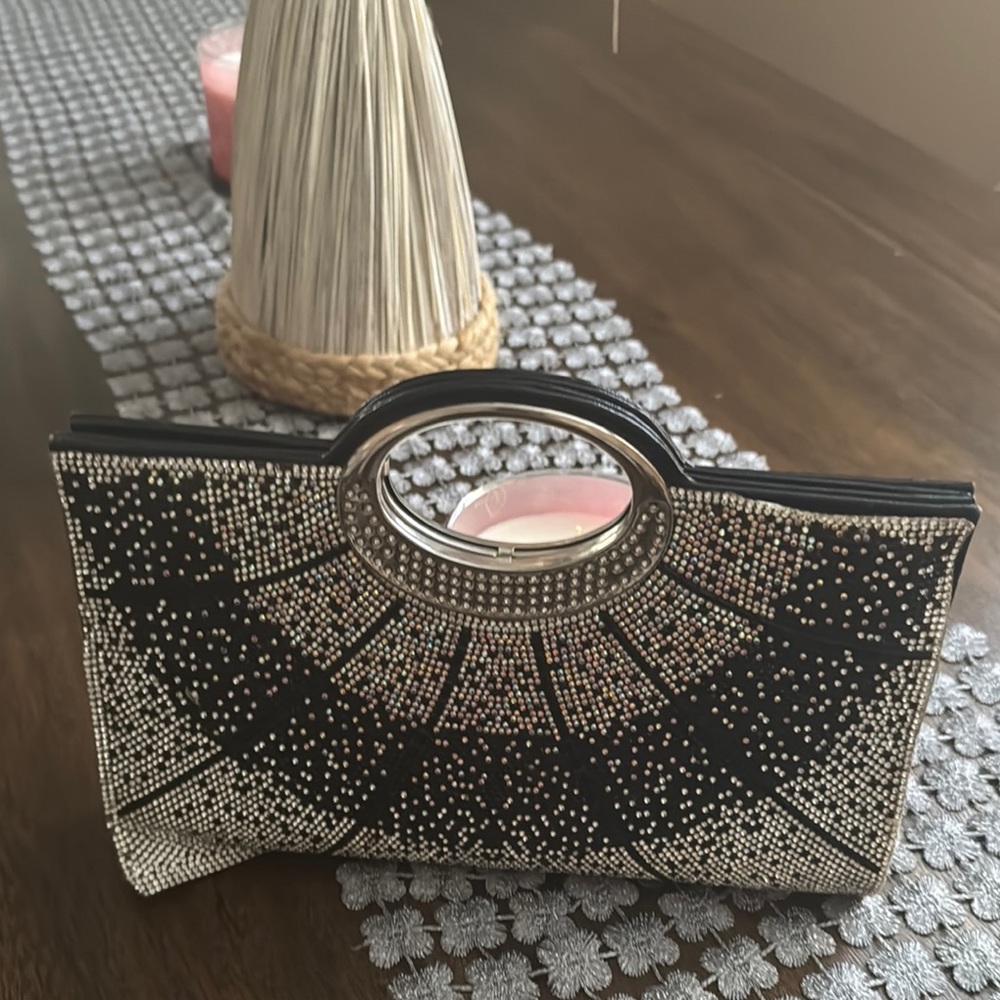 Elegant Black and Silver Clutch Bag